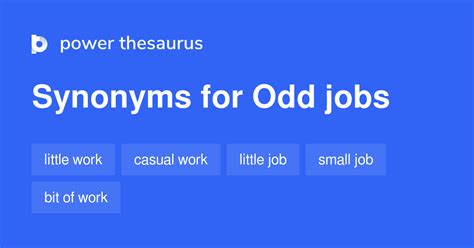 5 Odd jobs Synonyms. Similar words for Odd jobs. .
